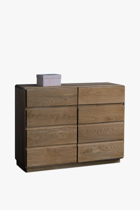 Tömör tölgyfa hálószobai komód lekerekített élekkel, 44-es típus